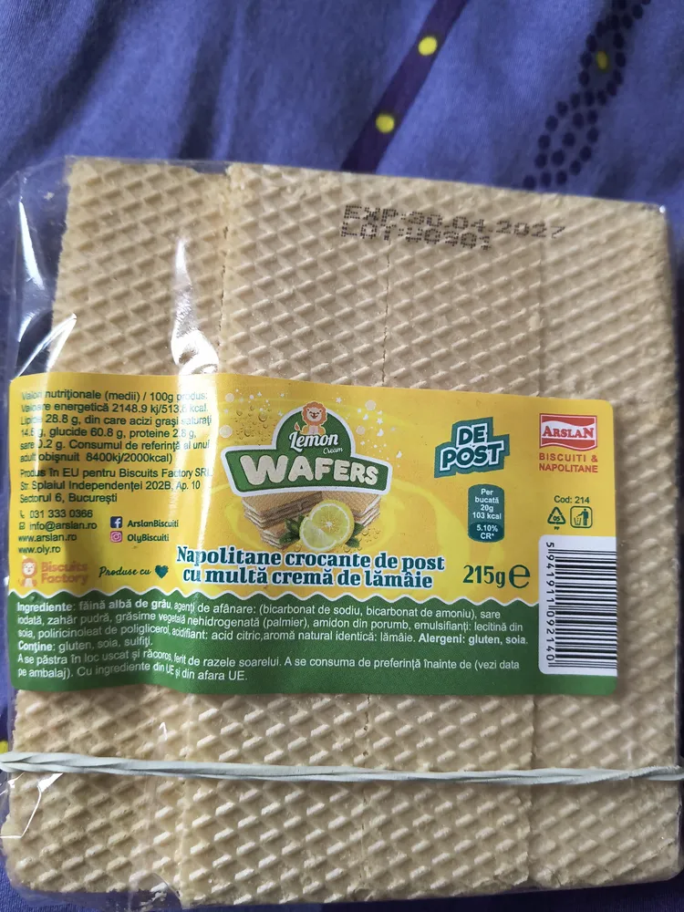 Wafers lemon