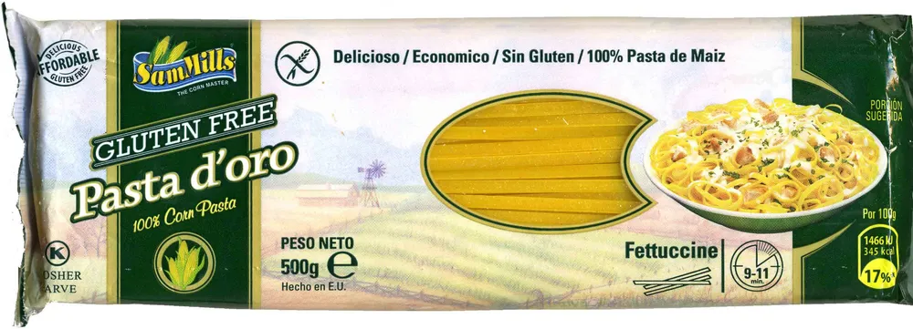 Pasta d'oro fettuccine de maíz sin gluten