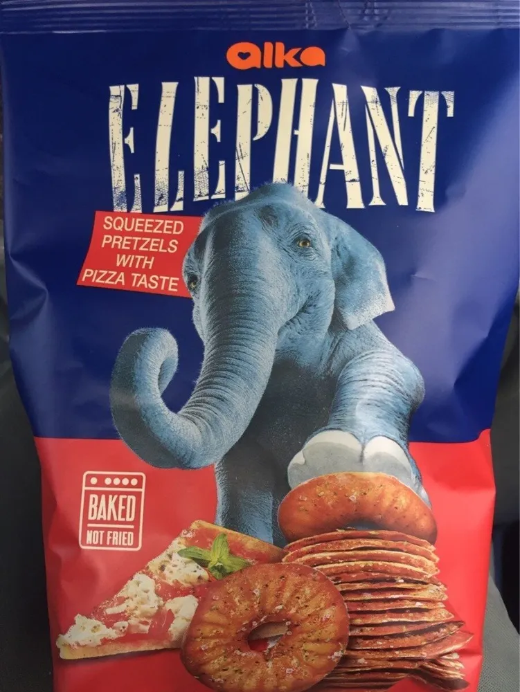 Elephant pretzels pizza