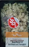Bauernfleckerl mit Selchfleisch und Champignon