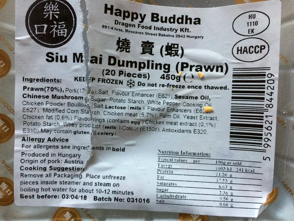 Sui Mai dumpling (prawn) - 20 pieces