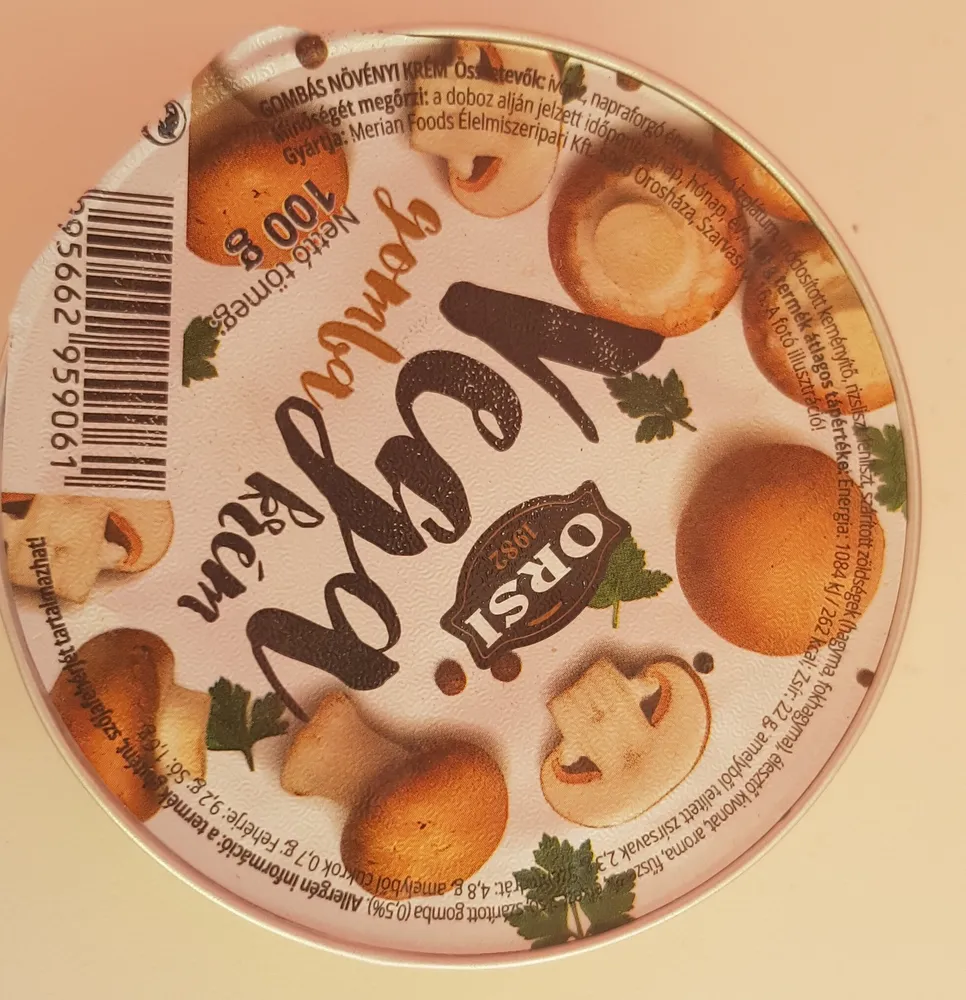 Vega gomba krém