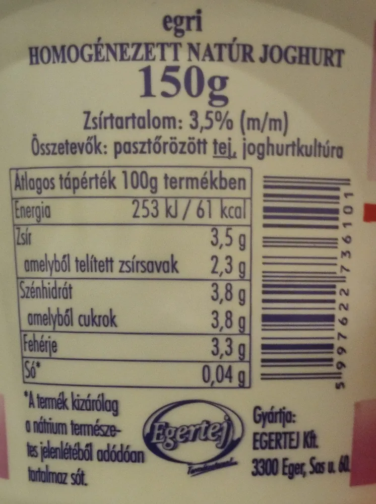 Egri natúr joghurt