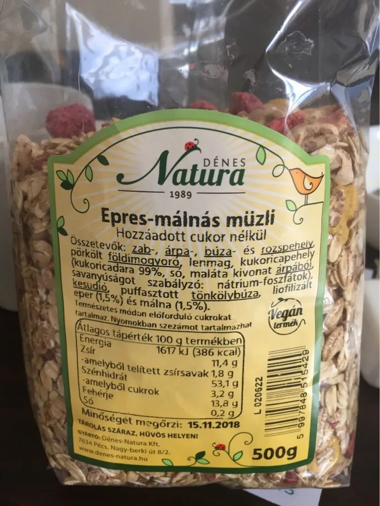 Muesli fraises-framboises