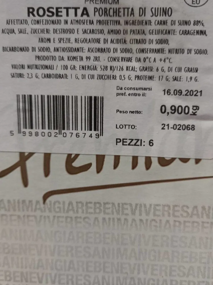 Rosetta porchetta di suino