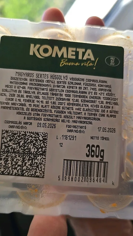Magyaros sertés húsgolyó