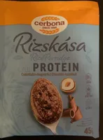 Rice porridge with protein chocolate-hazelnut