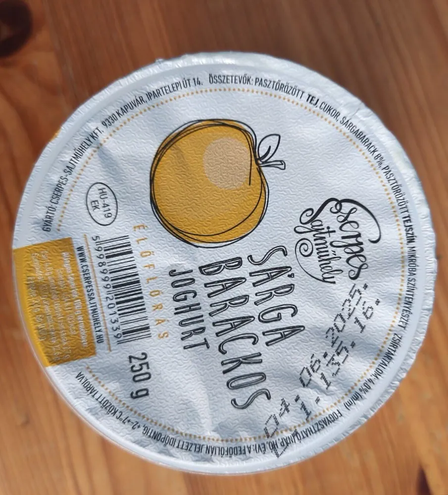 Sárgabarackos joghurt