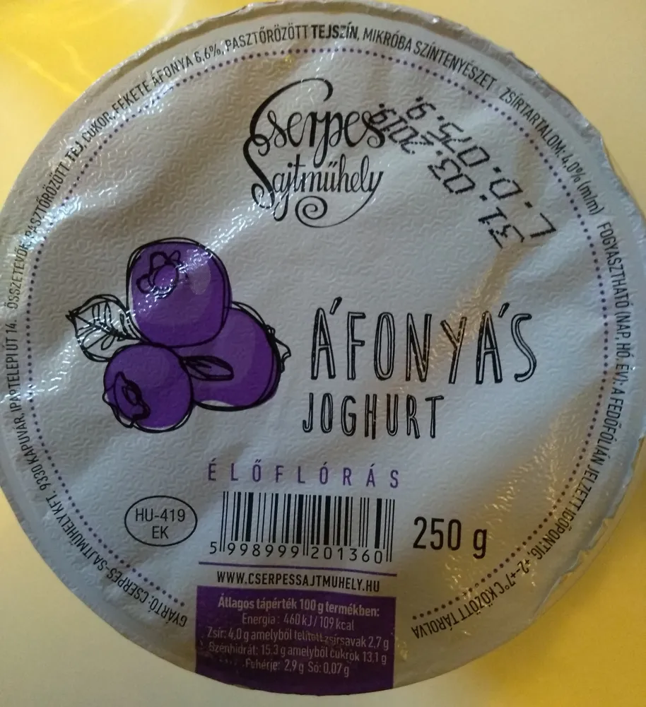 Áfonyás Joghurt