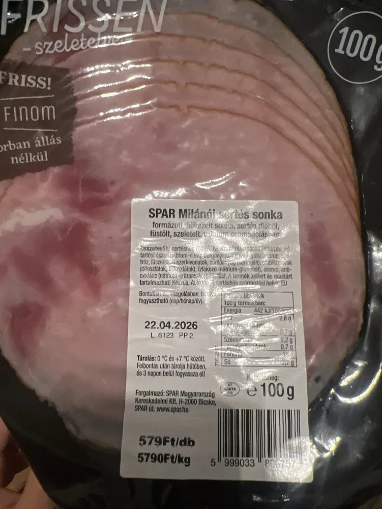 Spar Milánoi Sertés Sonka