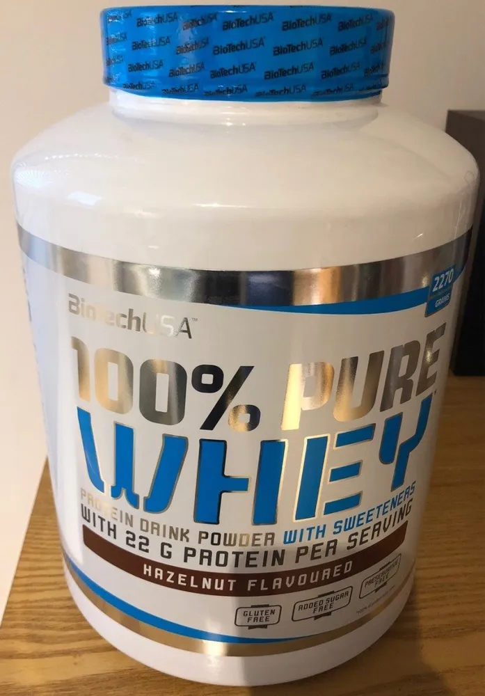 100% pure whey hazelnut flavoured
