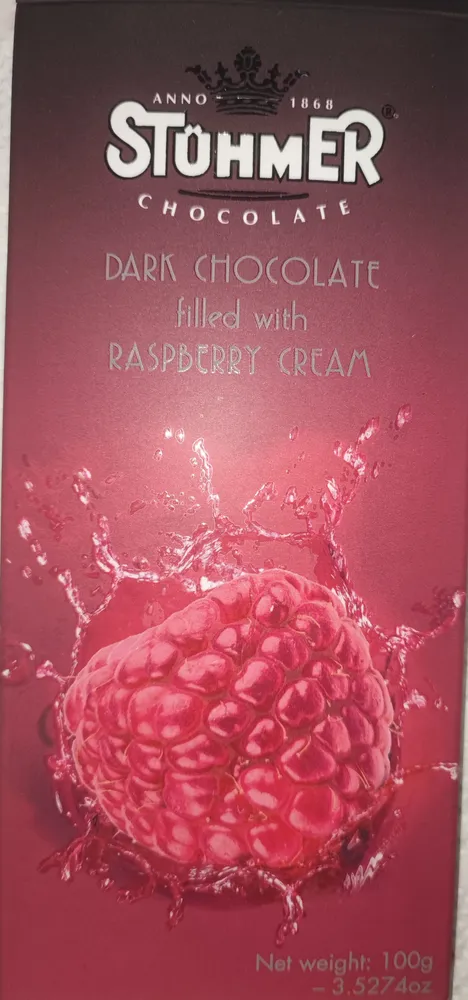 Dark Chocolate filled with raspberry cream