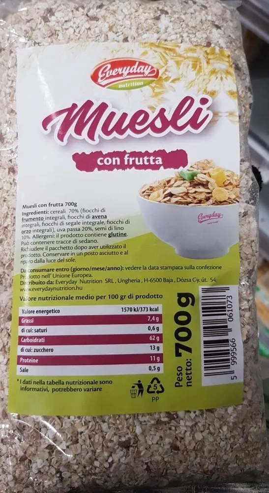 Muesli con frutta