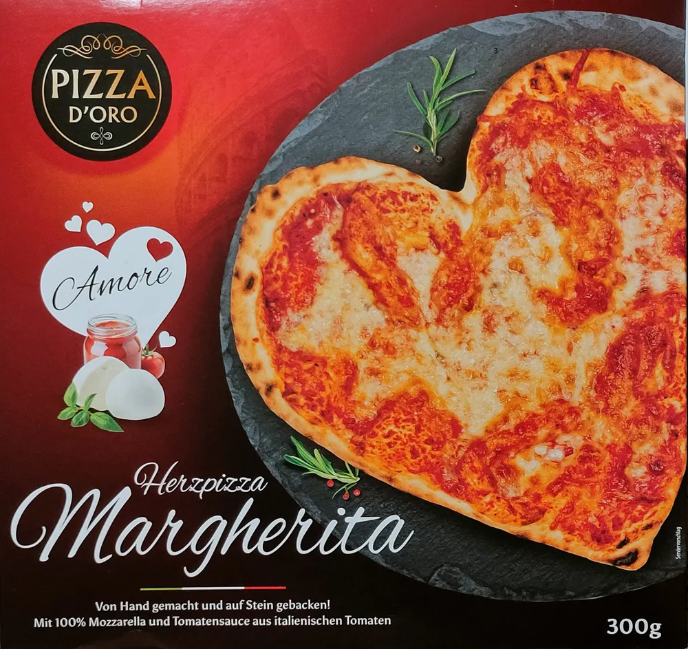 Herzpizza Margherita