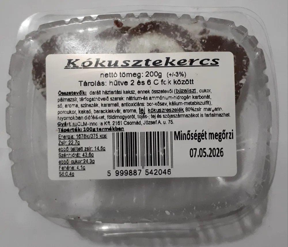 Kókusztekercs felszeletelve 200g