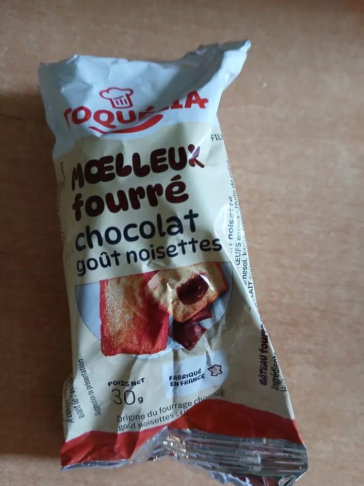 Moelleux fourré chocolat goût noisettes