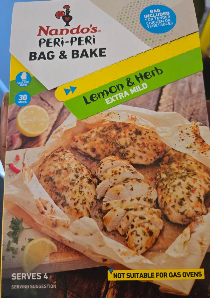 Nandos peri-peri bag and bake lemon & herb