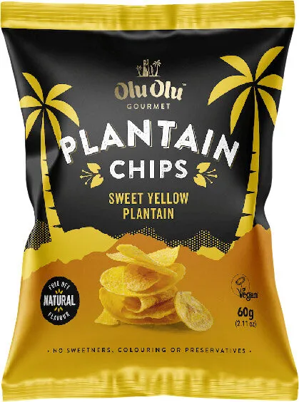 HERE Ol GOURMET PLANTAIN CHIPS SWEET YELLOW PLANTA