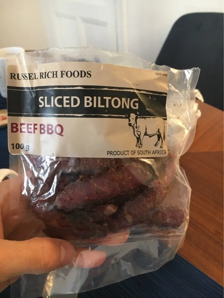 Sliced biltong beef bbq