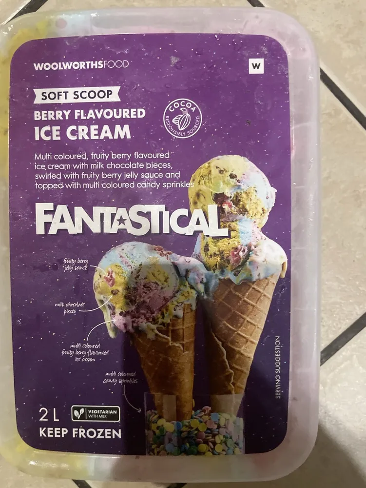 Fantastical ice cream berry flavoured