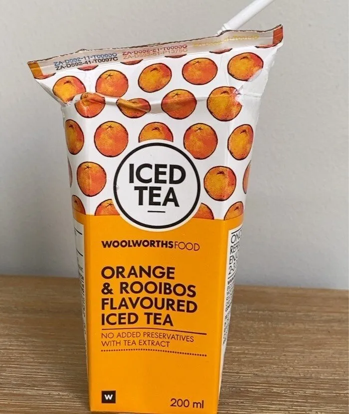 Orange and rooibos flavoured iced tea
