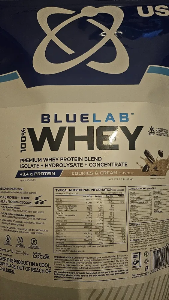 Usn Bluelab 100% Whey Protein Cookies And Cream