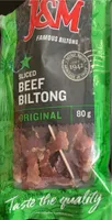 Sliced beef biltong