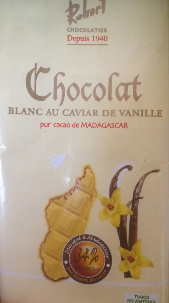 chocolat blanc au caviar de vanille 34%