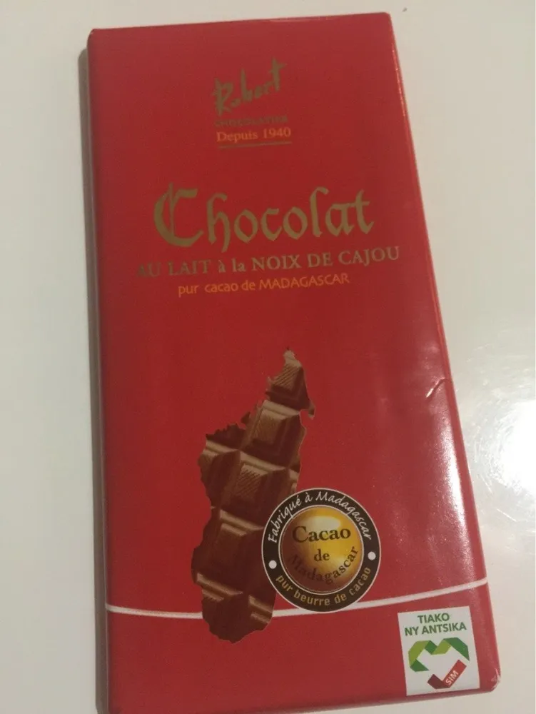 Chocolat au lait à la noix de cajou