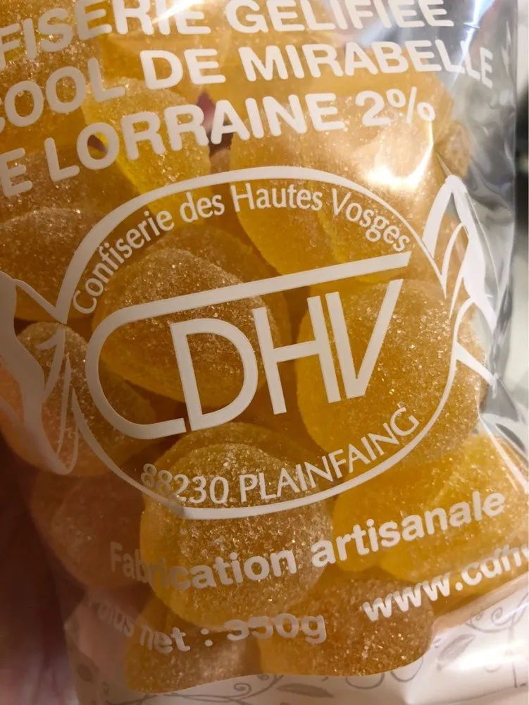 Confiserie Gelifiee a l'alcool de mirabelle de Lorraine