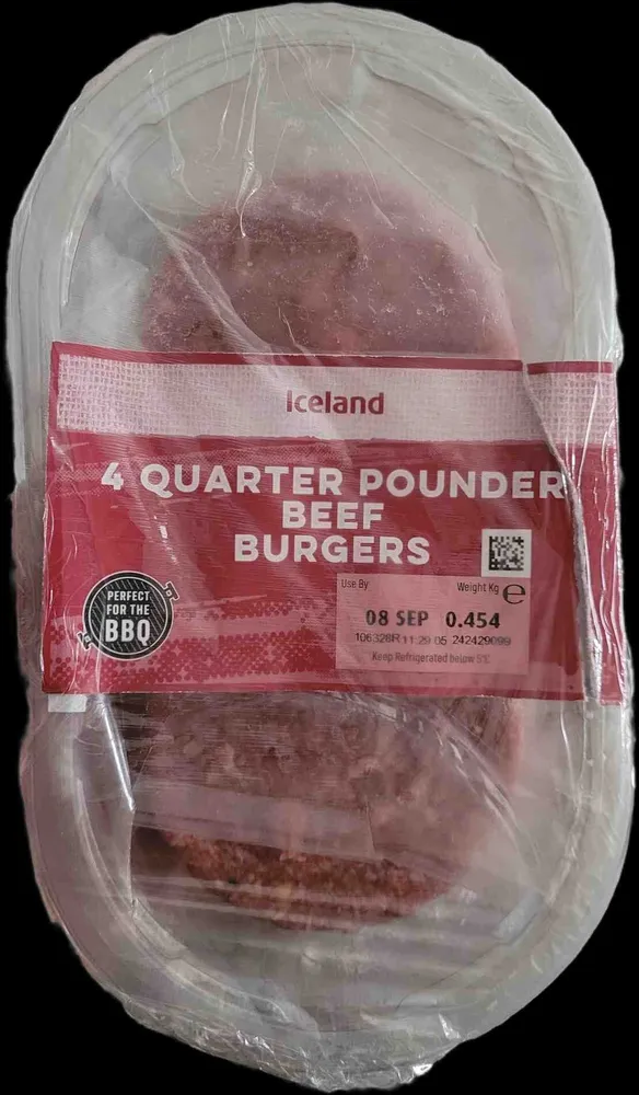 4 quarter pounder beef burgers