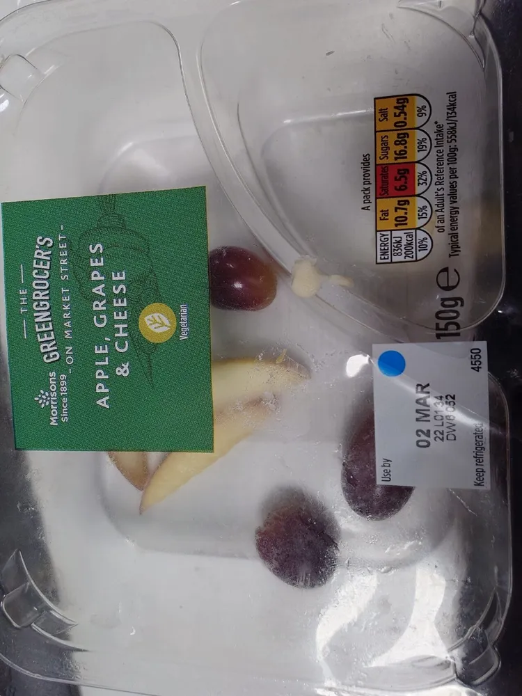 Apple Grapes And Mature Cheddar Cheese