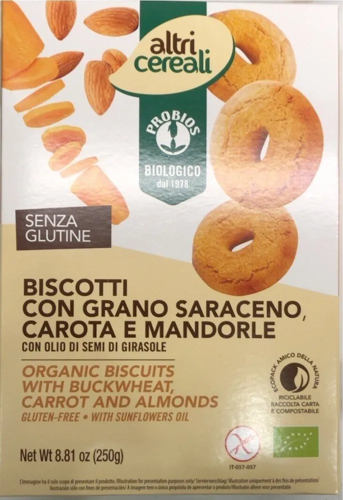 Biscotti con Grano saraceno carota e mandorle