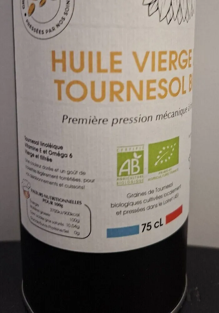 Huile de tournesol vierge Bio