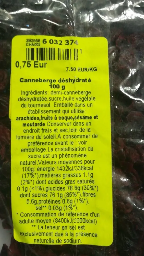 Can énergétique déshydraté