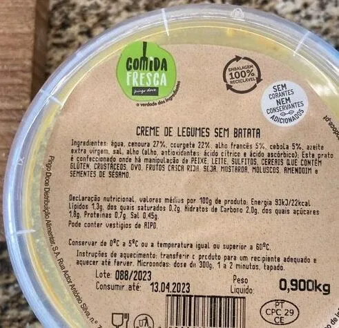 Creme de Legumes sem Batata
