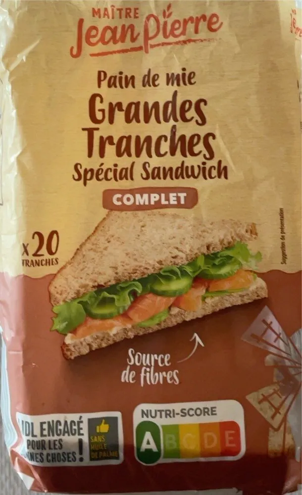 Pain de mie Grandes Tranches Spécial Sandwich Complet