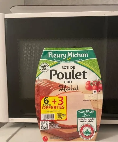Rôti de poulet cuit halal