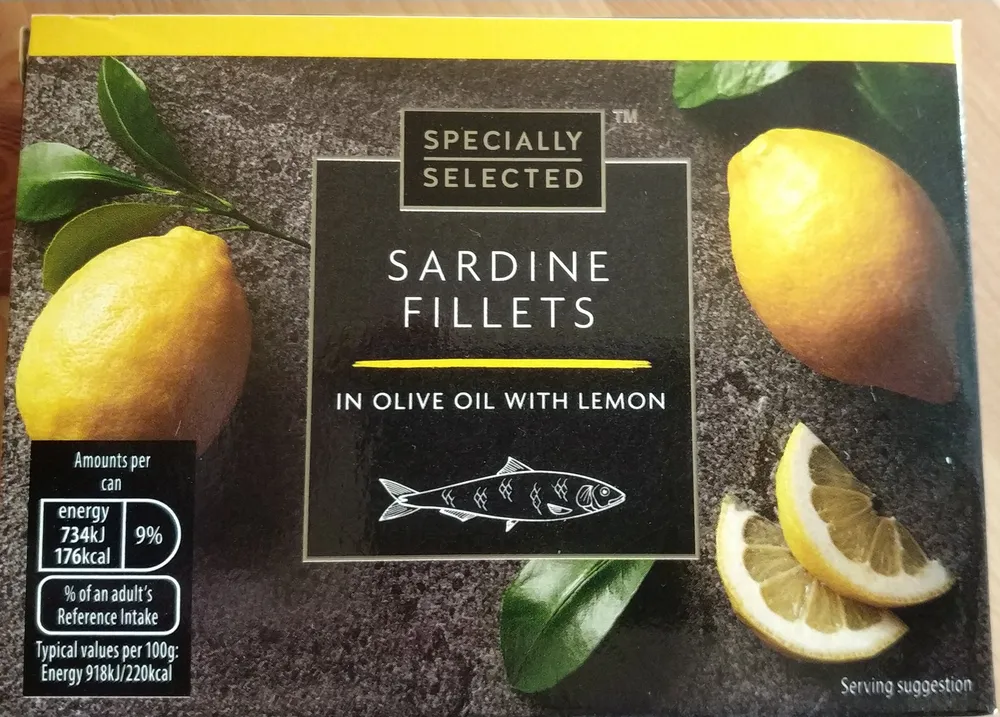 sardine fillets in olive oil with lemon