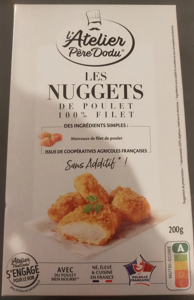 les nuggets de poulet 100% filet