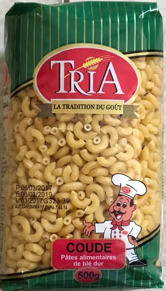 Tria - Coudes Pâtes alimentaires de blé dur