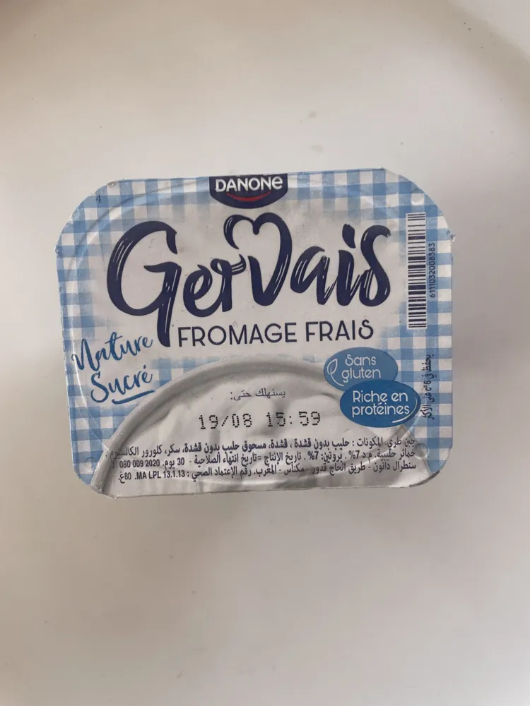 Fromage frais nature sucré