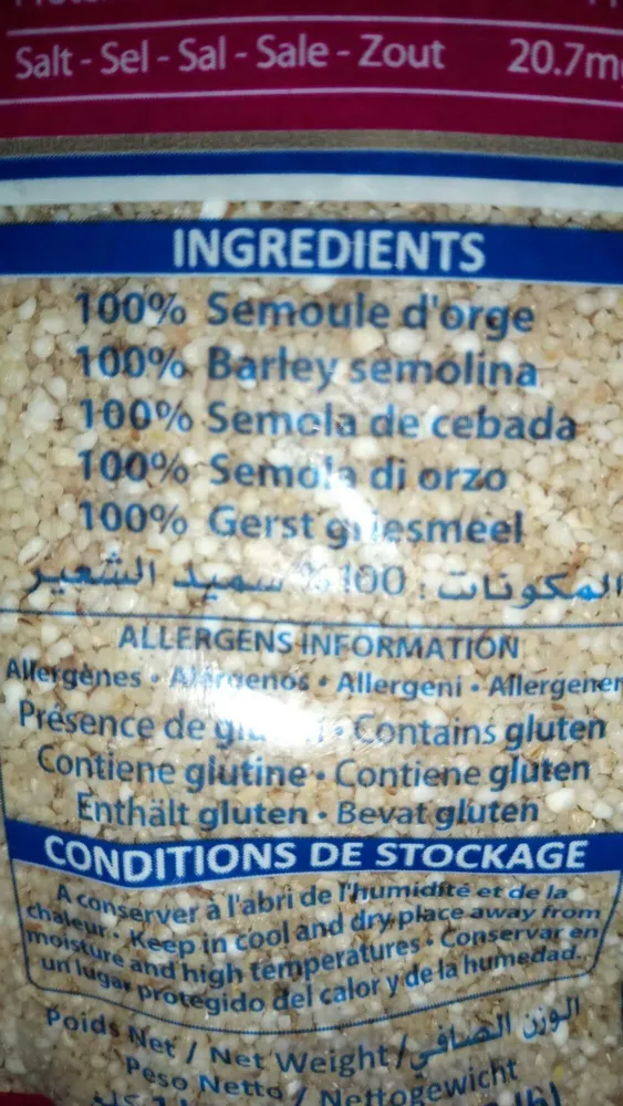 Semoule  d'orge