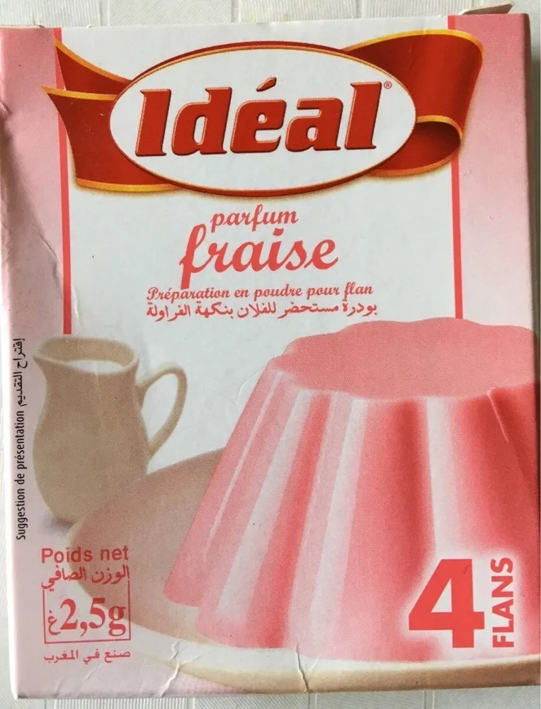 Préparation en poudre pour flan parfum fraise