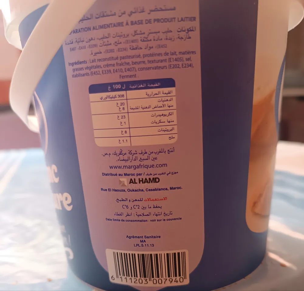 Préparation alimentaire à base de produit laitier