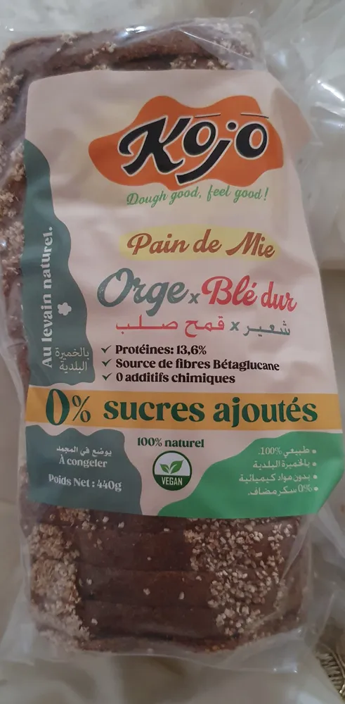 Pain de mie orge×blé dur