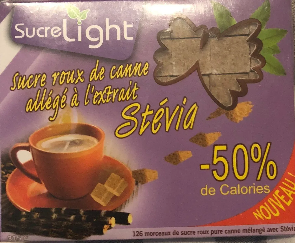 Sucre roux de canne allégé à l'extrait Stévia -50%