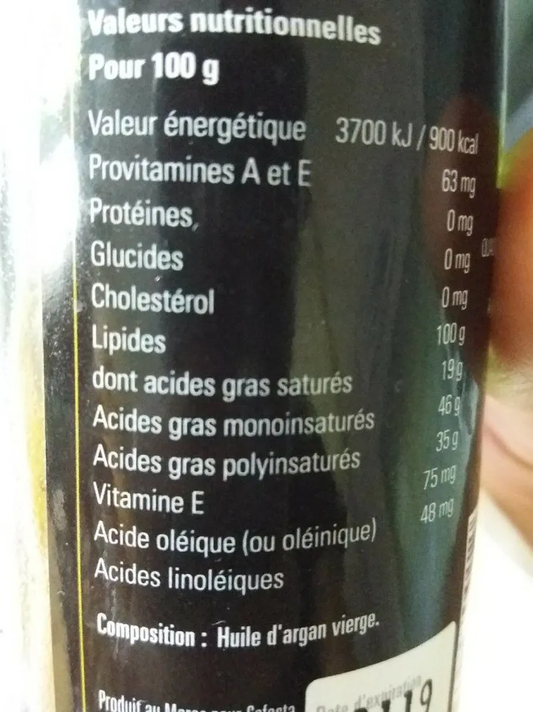 Huile d'argan vierge