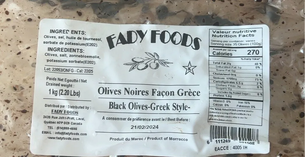 Olives noires façon Grèce