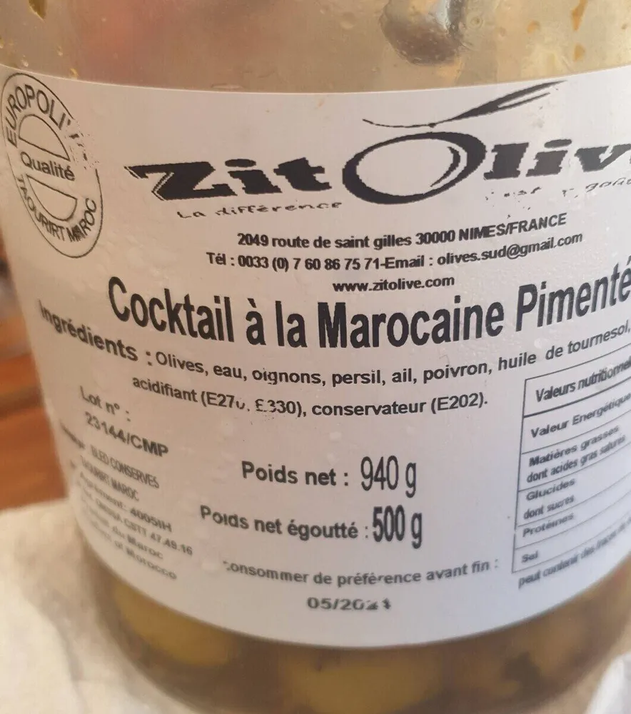 Olives marocaine pimentees